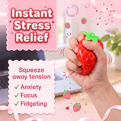 Crunchy Strawberry Squishy | ASMR Fidget for Adults