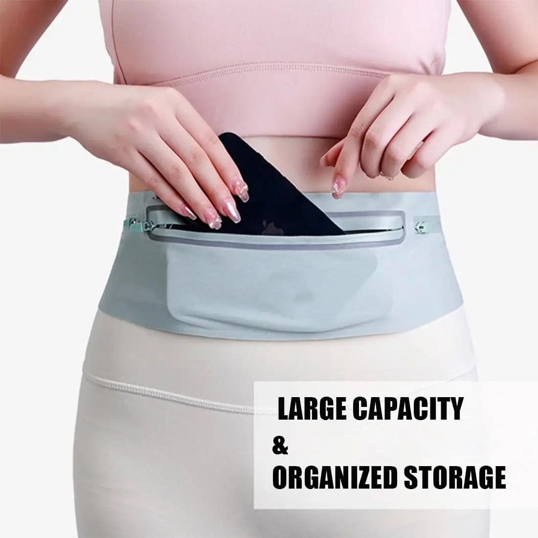 Waterproof Running Belt Bag for Men & Women – Slim Adjustable Waist Pack with Phone Holder for Jogging, Gym, Travel & Outdoor Sports