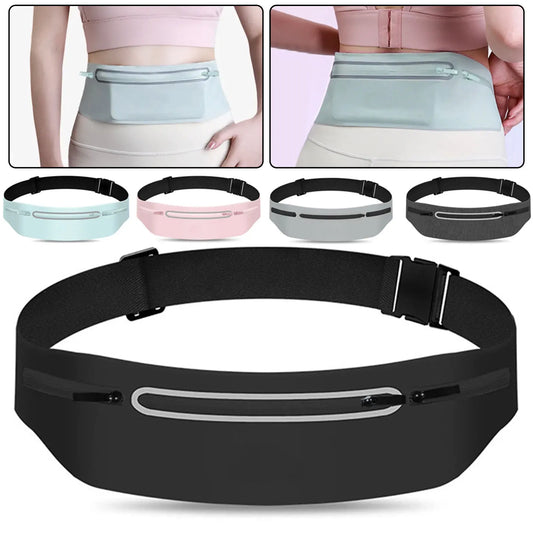 Waterproof Running Belt Bag for Men & Women – Slim Adjustable Waist Pack with Phone Holder for Jogging, Gym, Travel & Outdoor Sports