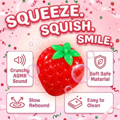 Crunchy Strawberry Squishy | ASMR Fidget for Adults