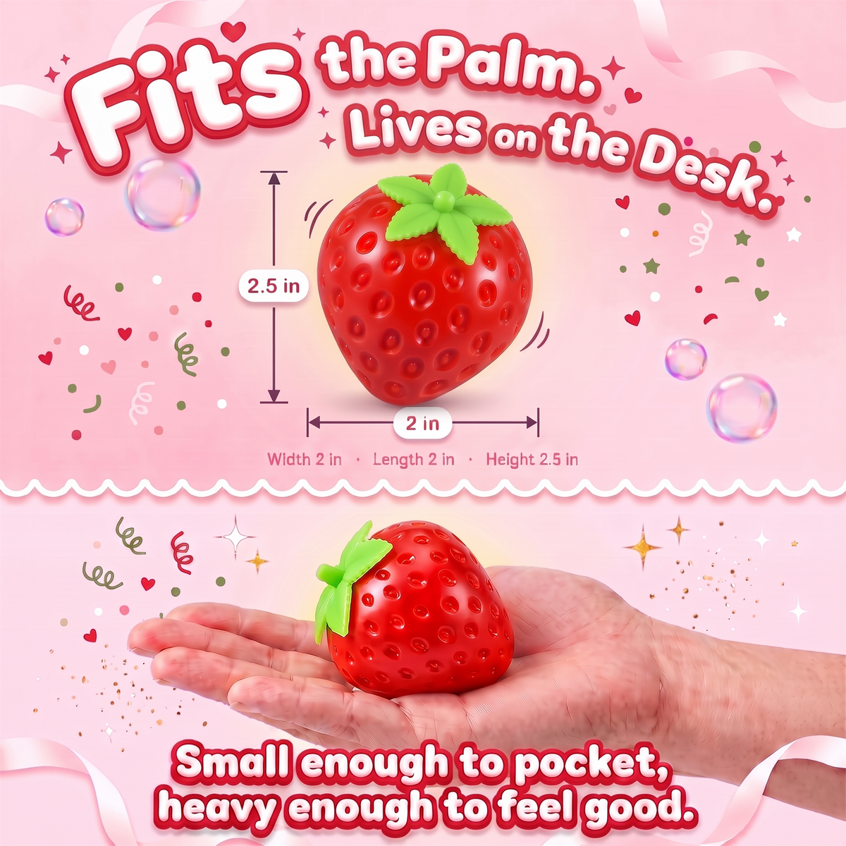 Crunchy Strawberry Squishy | ASMR Fidget for Adults